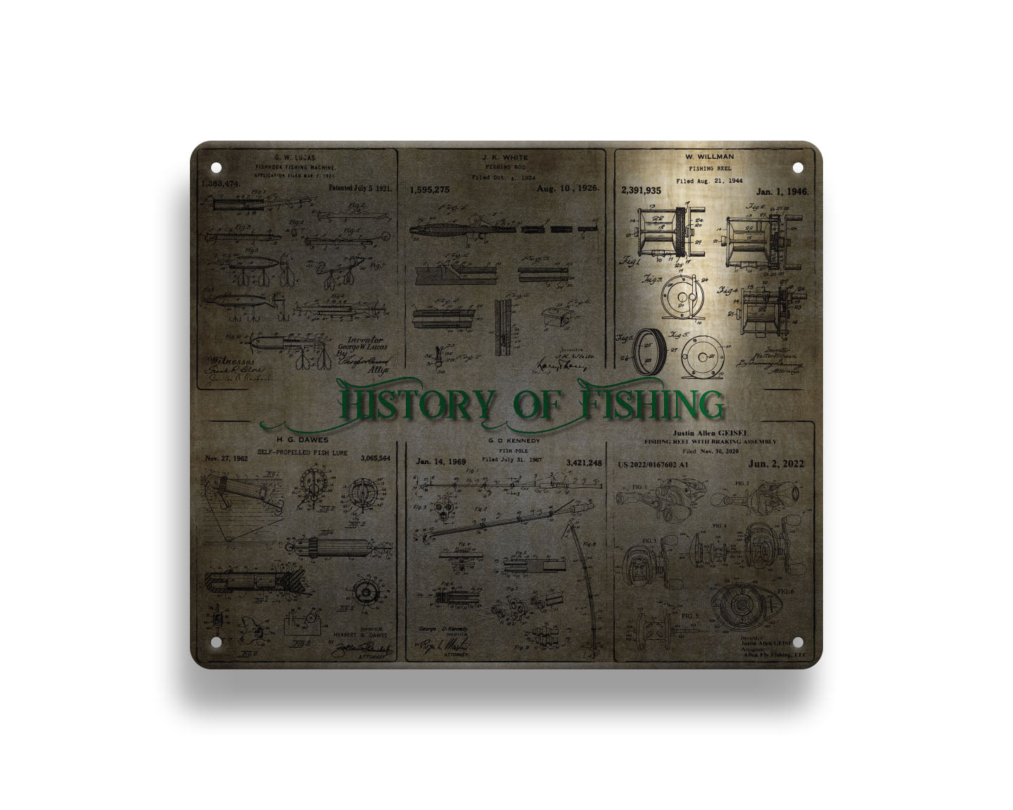 History of Fishing - Patent Collage