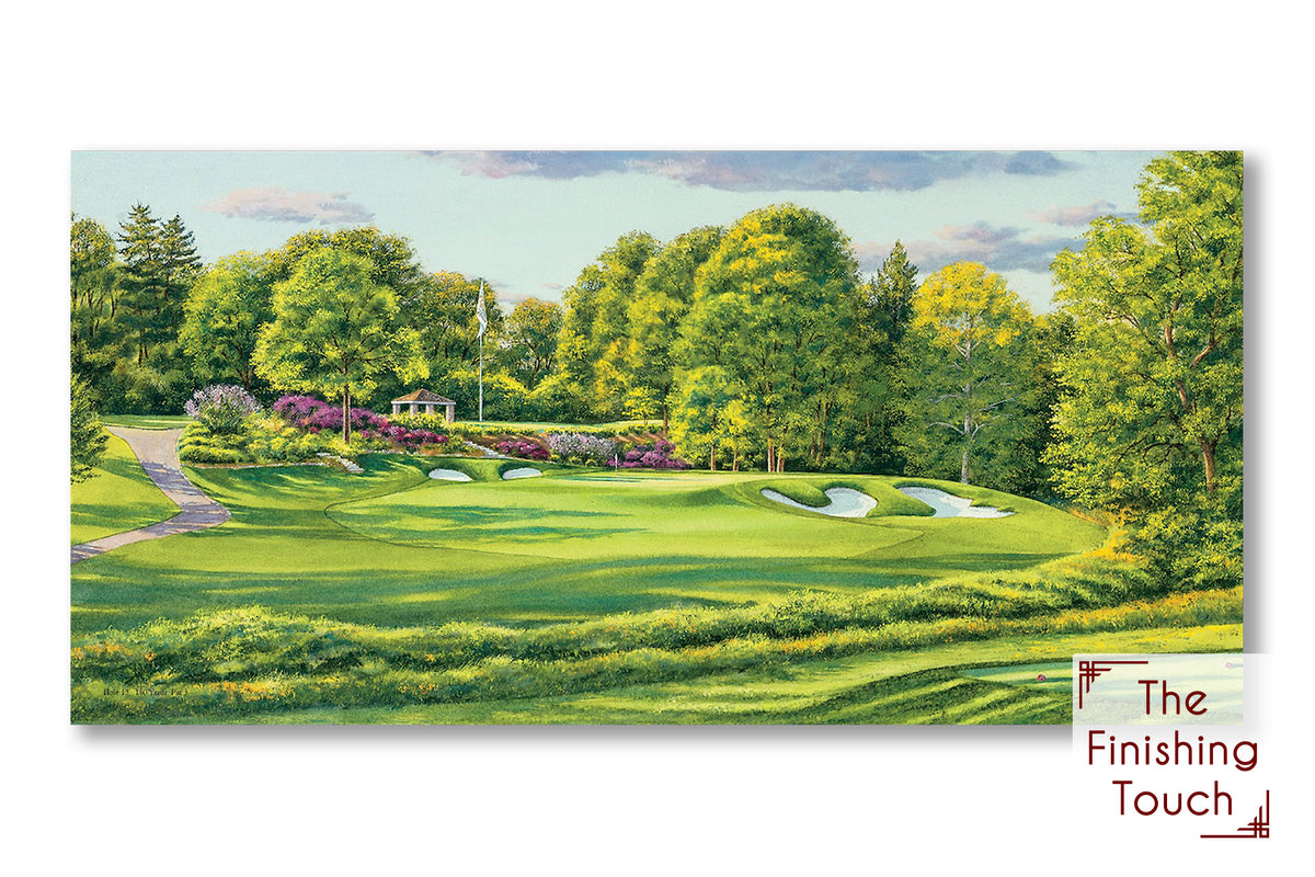A landscape painting of a golf course: the 13th hole at the Bellerive Country Club in St. Louis, Missouri.