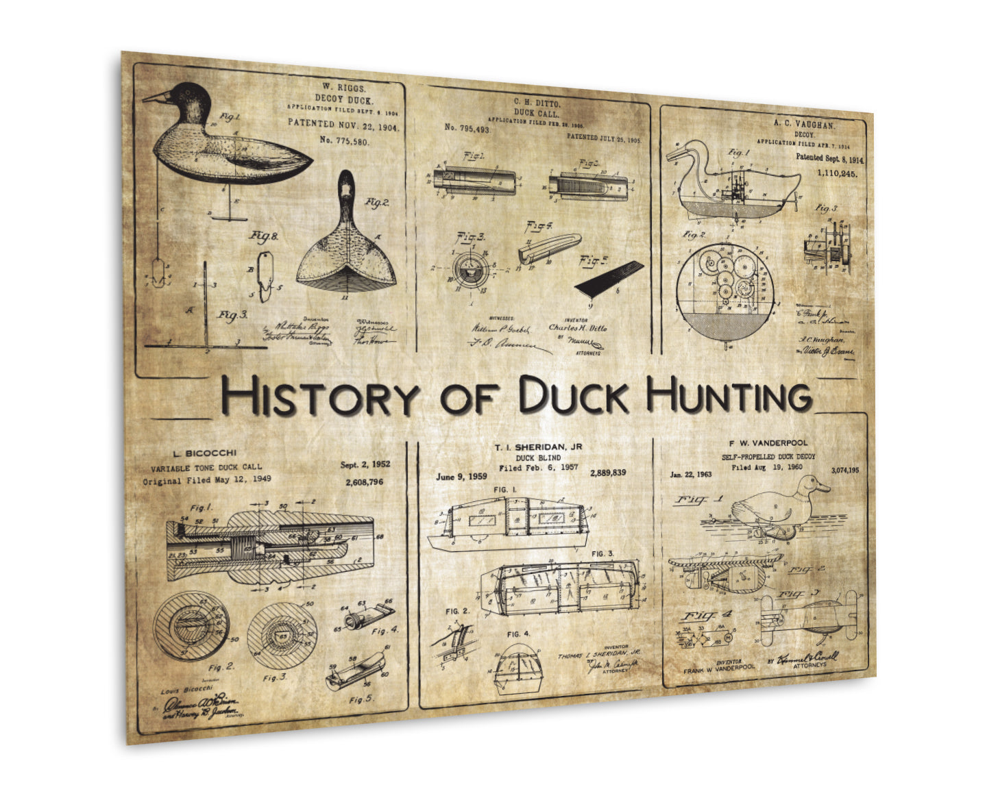 History of Duck Hunting - Patent Collage