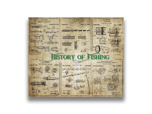 History of Fishing - Patent Collage