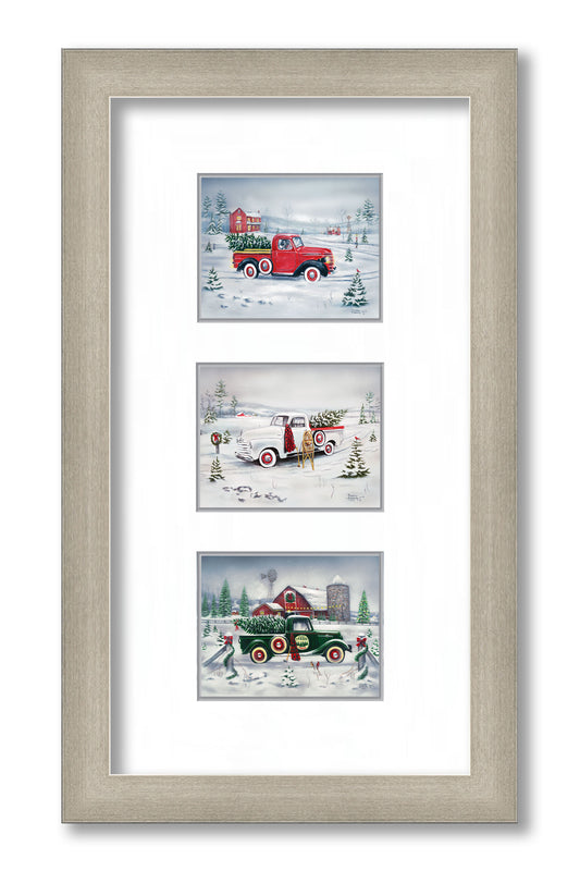 Snowy Christmas Tree Trucks Set by Robert Andrea Christmas Trucks