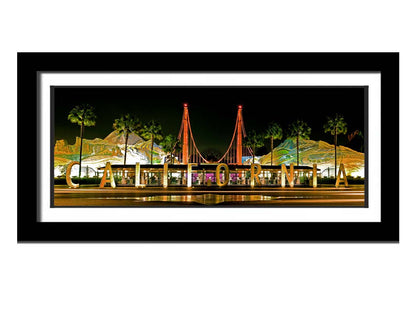 A photo of a plaza sign reading "California" at Disney California Adventure park. Printed on paper, matted, and framed.