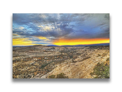 Photo of a vibrant sunset at Escalante National Monument in Utah. Printed on canvas.