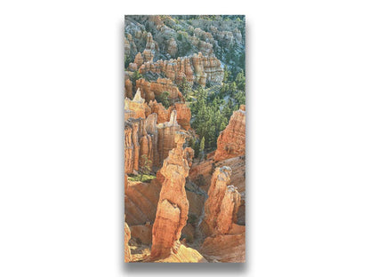 A photo from above of the Thor's Hammer rock formation in Bryce Canyon National Park, Utah. Printed on canvas.