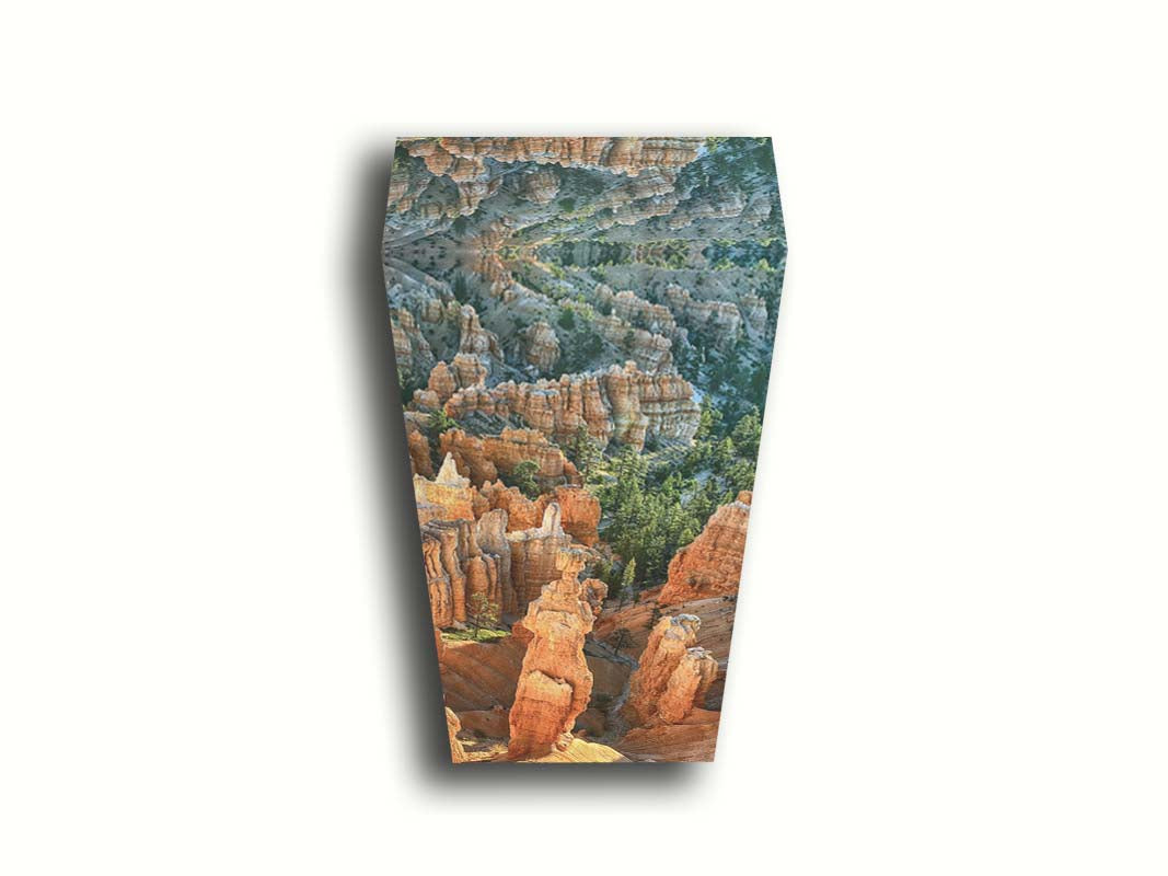 A photo from above of the Thor's Hammer rock formation in Bryce Canyon National Park, Utah. Printed on canvas.