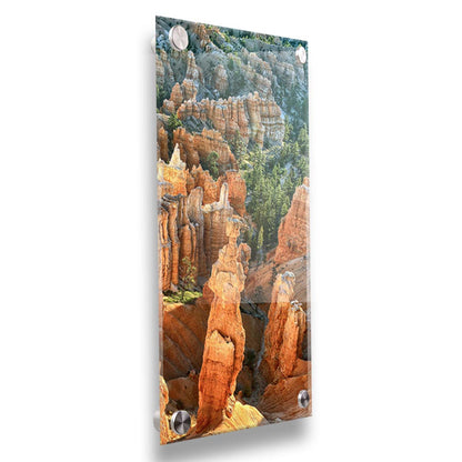 A photo from above of the Thor's Hammer rock formation in Bryce Canyon National Park, Utah. Printed on acrylic.