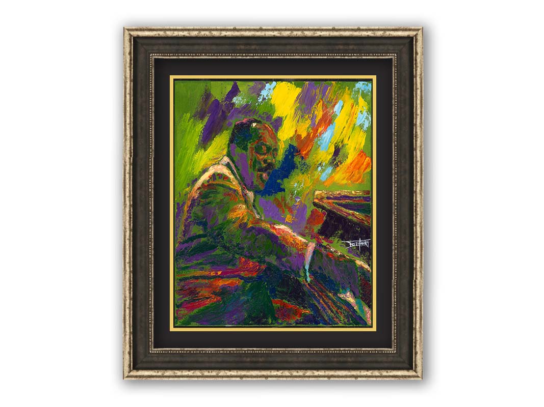 A painting of famed jazz pianist William James 
