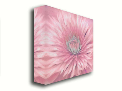 A close-up photo of a clematis flower in pink. Printed on canvas.