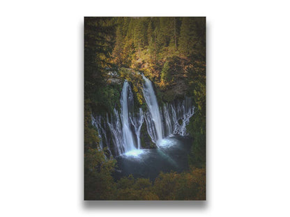 Photo of the Burney Falls waterfall in McArthur, Burney Falls Memorial State Park, California. Printed on canvas.