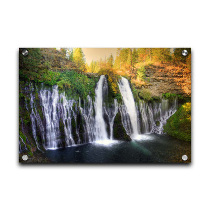 Photo of the Burney Falls waterfall in McArthur, Burney Falls Memorial State Park, California. Printed on acrylic.