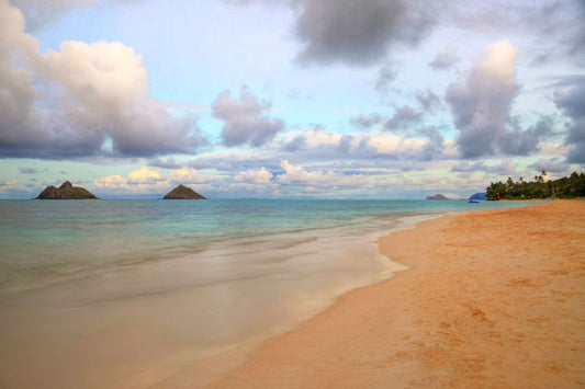 A photo of the Kaʻōhao beach, looking out at the sea. 