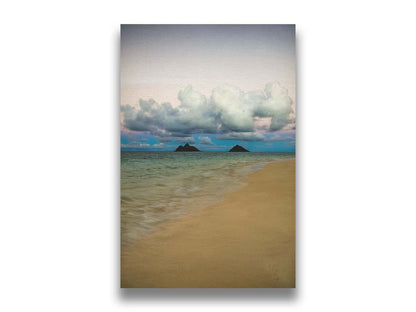 A photo of the Kaʻōhao beach, looking out at the sea. Printed on canvas.