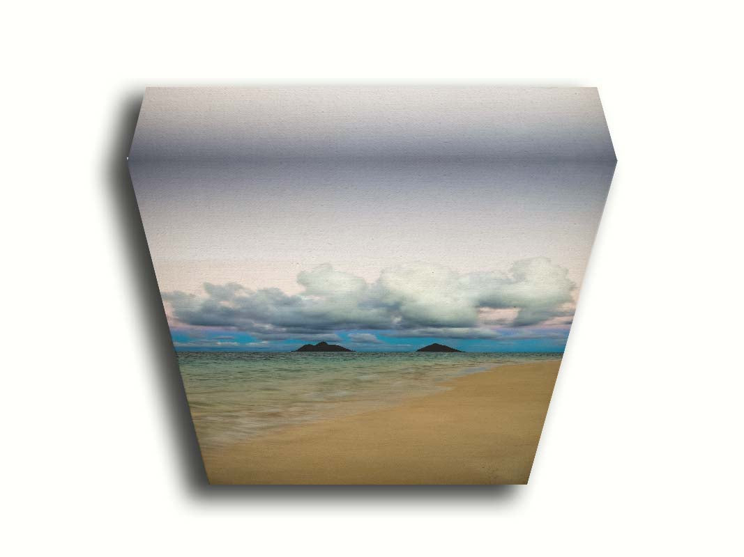 A photo of the Kaʻōhao beach, looking out at the sea. Printed on canvas.