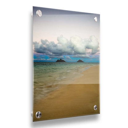 A photo of the Kaʻōhao beach, looking out at the sea. Printed on acrylic.