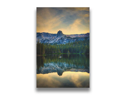 A photo overlooking Lake Mamie, one of the Mammoth Lakes at Mammoth Mountain in California. Printed on canvas.