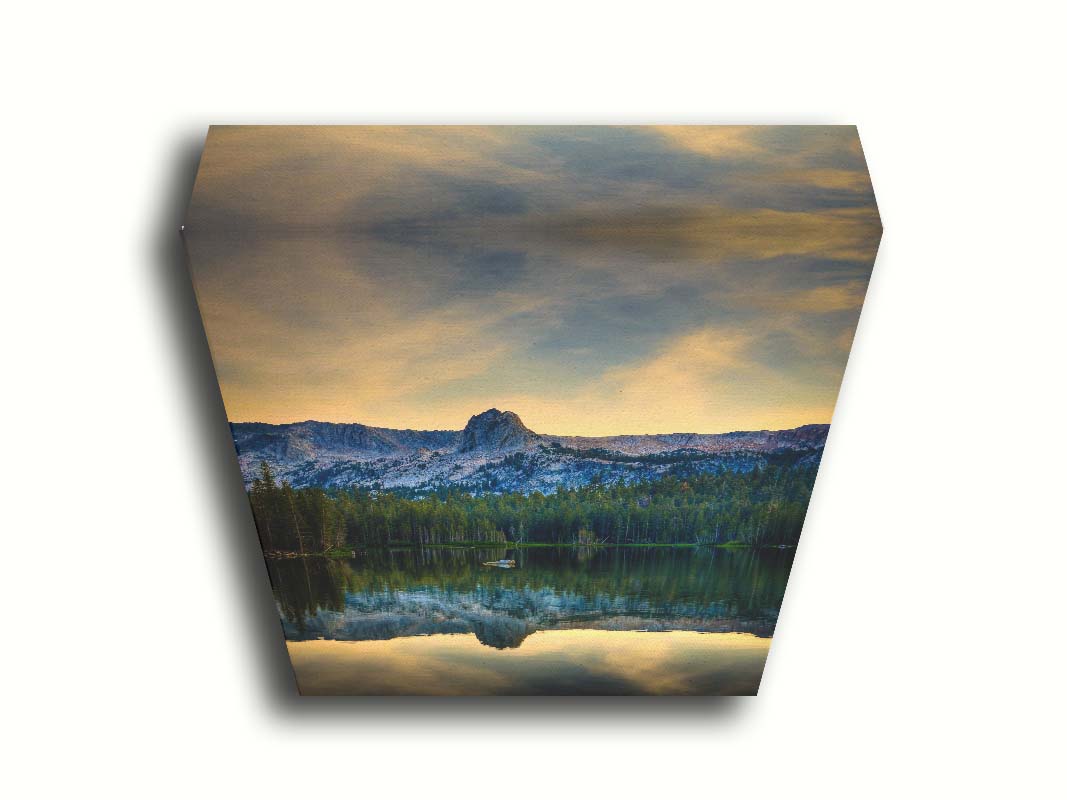 A photo overlooking Lake Mamie, one of the Mammoth Lakes at Mammoth Mountain in California. Printed on canvas.