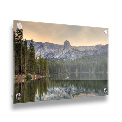 A photo overlooking Lake Mamie, one of the Mammoth Lakes at Mammoth Mountain in California. Printed on acrylic.