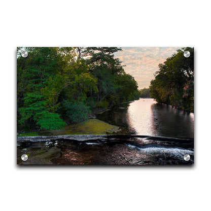 A photograph of the Comal River in New Braunfels, Texas. Printed on acrylic.