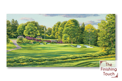 A landscape painting of a golf course: the 13th hole at the Bellerive Country Club in St. Louis, Missouri.