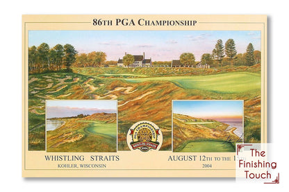 A landscape painting of the Straits Golf Course at Whistling Straits in Kohler, Wisconsin during the 86th PGA Championship in 2004.